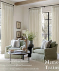 Sand Beige Linen Curtains 102 Inches Long for Living Room Two Panels 50 by 102 Inch Pinch Pleated Drape with Back Tab Hooks Rings