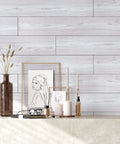 Coastal White Wood Grain Peel And Stick Vinyl Flooring Planks 6x36 In Waterproof Self Adhesive Floor Tiles Easy Install Decor