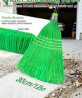 Heavy Duty Outdoor Broom With Super Stiff Bristles Commercial Yard Sweep For Leaves And Debris Garage Cleanout Tool with 12in cleaning head.