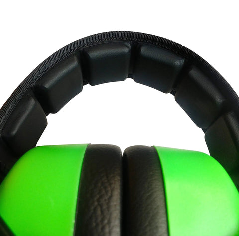 Close-up of Professional Safety Ear Muffs With 37 dB NRR For Shooting And Industrial Use, All Day Comfort With Cushioned Headband.