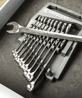 10 Piece 12 Point Metric Combination Wrench Set With Off Corner Loading For Maximum Grip, Beefy Chrome Alloy Steel Build, Sizes Stamped