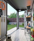 Interior of 4x8 Outdoor Storage Shed With Triple Lockable Doors Sloping Roof Metal Cabinet For Tools And Bicycles Ideal For Garden Patio Courtyard And Garage Organization For Home Or Workshop Stash Your Gear