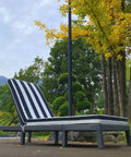 2 Pack Outdoor Lounge Chair Cushions Replacement Cushions For Patio Chaise Lounge, Black And White Stripes, on deck