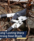 Double Ratcheting Bypass Loppers For Beefy Tree Trimming cutting branches with steel blade and ergonomic grips