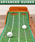 Indoor And Outdoor Golf Putting Green Mat With Three Gates And Two Holes Small Medium Large Ball Return Channels And Training Guides