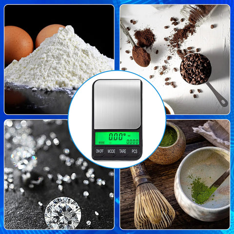 Pocket Digital Gram Scale 1200g x 0.1g, High Precision Mini Scale for Kitchen, Lab, Jewelry, Coins and Travel with digital display