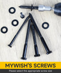 Heavy Duty Stainless Steel Lag Bolts 5/16 Inch By 1-1/4 Inch 20 Piece Set displayed with washers and hex socket drill bit