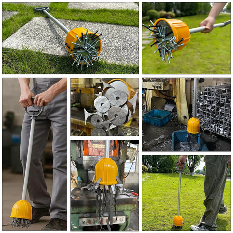 Long Reach Magnetic Pickup Tool With Quick Release 29 Inch Bulk Lifter for metal collecting on grass and industrial site.