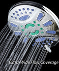 Elite High Pressure 7 Inch Luxury Spa Rain Shower Head With Six Settings Microban Antimicrobial Anti Clog Jets in use