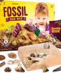 Hands-On Fossil Dig Kit For Kids Aged 8 To 12, Uncover 12 Real Fossils With An Illustrated Guide, A STEM Science Adventure For Boys And Girls, Easy To Use At Home, Educational, Engaging And Totally Fun, box with fossils and guide