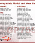 Model and year compatibility list for Engine Air Filter Replacement Direct Fit For Chevy Silverado Suburban Tahoe Avalanche GMC Sierra Yukon Cadillac Escalade OEM Grade Heavy Duty Fits V8 5.3L 6.0L 6.2L Engines 1999 2020