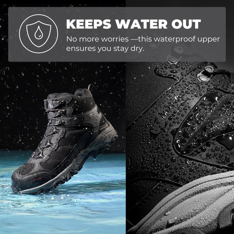 Waterproof Steel Toe Work Boots For Men With Slip Resistant Safety Industrial Design Durable Black Suede Membrane ASTM F2413 18 Toe
