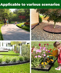 Galvanized Steel Garden Edging 40 Inch Strips With 180 Degree Bend And Top Edge Protection used in various lawn and garden settings