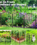 Arched Rustproof Metal Fence For Dogs And Rabbits No Dig Barrier For Flower Beds And Gardens shown in outdoor setup