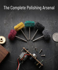 1 Inch Mini Polishing Wheels Set 100 Pcs Abrasive Buffing Wheels with a variety of colors, rotary tools, and quarter for scale