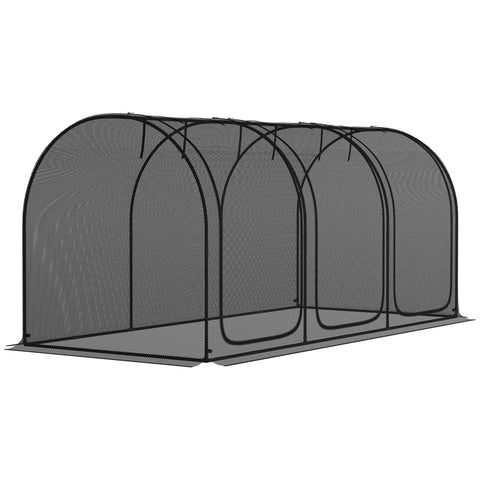 9x4 Ft Crop Cage Plant Protection Tent With Three Zippered Doors, Steel Frame, Ground Stakes, And Storage Bag For Garden Yard And Lawn, Bird Proof Protection From Pests And Critters