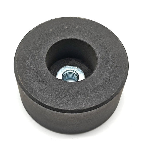 Green 4 Inch Grinding Stone For Angle Grinder, 120 Grit Abrasive Wheel, showing threaded arbor for heavy duty grinding and shaping.