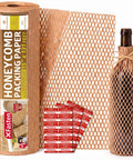 Heavy Duty Brown Honeycomb Packing Paper For No Sweat Moving Day Prep, Super Stretchy Shock Absorbing Cushion Wrap That Really Holds Up Without The Bubble Wrap Hassle, Comes Ready With Thirty Fragile Labels, 15x131 feet roll.