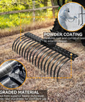 Beast Of A Tow Behind Landscape Rake For ATV And UTV 48 Inch Wide With 2 Inch Receiver 17 Heavy Duty Spring Steel Tines