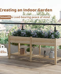 Big Ol Raised Garden Bed With Legs Wooden Planter Stand For Vegetables And Flowers, Large Planter Box With Divider outdoors
