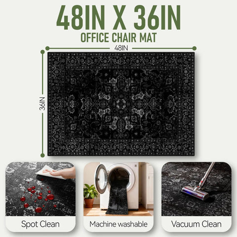 36x48 Inch Office Chair Mat for Hardwood Floors Non Slip Desk Rug for Home Office and Gaming Chairs Washable Under Desk Floor Mat