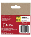 Back of packaging for Clear Insulated Cable Staples With 1 Quarter Inch Crown For Easy Data Cabling Install, item #591168