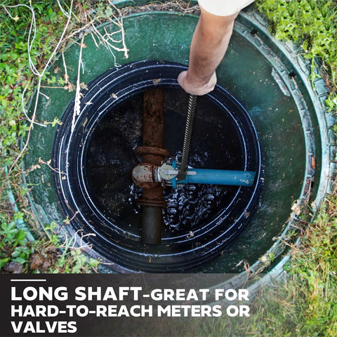 Built To Last 28 Inch Water Meter Key with Wide T Handle and U Shaped Head used to access underground valve