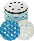 Diamond Shape 5 Inch Sanding Discs Kit with 80 Pack 8 Hole Hook and Loop Sandpaper Set Pro Grade Interface Pad Included