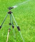 Green Zinc Alloy Water Bird Sprinkler With Heavy Duty Tripod Base For 360 Degree Coverage on grass