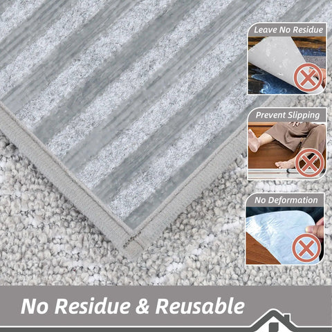 Non Slip Stair Treads For Wooden Steps Non Slip Carpet Runners 28 Inch By 9 Inch Grey Machine Washable Soft Polyester detail