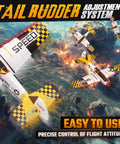 Starter-Friendly RC Plane For Kids And Grownups With 6-Axis Gyro showcasing tail rudder adjustment system in flight