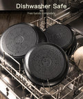 21 Piece Nonstick Ceramic Pots And Pans Set With Detachable Handles shown dishwasher safe