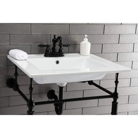 Heritage 4 Inch Centerset Lavatory Faucet Matte Black With Pop Up Drain Deck Mount 3 Hole Design Solid Brass Washerless Cartridge