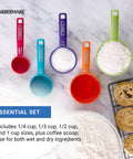 Must Have Nestable Measuring Cup Set With Two Tablespoons Coffee Scoop, Durable BPA Free Plastic, Clear Easy Read Markings