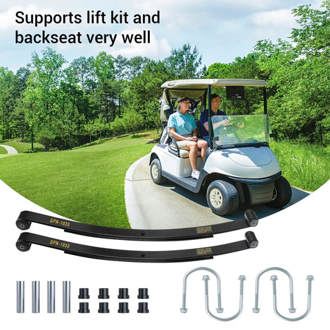 Heavy Duty Golf Cart Rear Leaf Spring Kit For EZGO RXV 2008 2013 With 2 Leaf Tapered Springs Urethane Bushings Sleeves And U-Bolts