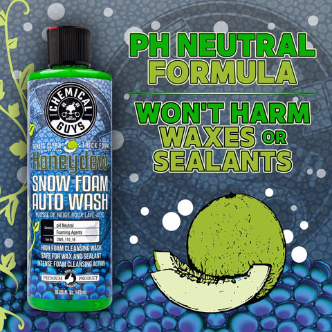 Honeydew Snow Foam Car Wash Soap For Foam Cannons And Guns Thick Clinging Suds That Lift Dirt For A Scratch Free Shine 64 Oz Ready To Roll With Foam Cannon Or Garden Hose Gun, pH neutral bottle