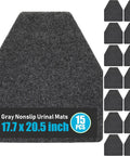 15 Pack Urinal Mats For Men Non Slip Urinal Floor Mats For Commercial Use Highly Absorbent Waterproof Backing TPR Grippy Bathroom Floor Pads For Mens Restroom Gray displayed flat and folded