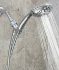 Powerful High Pressure Handheld Shower Kit With 6 Function Spray Removable Showerhead Hose And Mount Easy Install To Boost Weak Water Pressure 2.5 GPM Polished Chrome