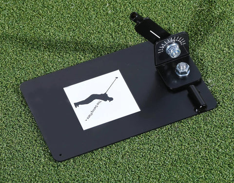 Swing Plate Training Bundle With Extension Pole For Golf Swing Plane Practice trainer on grass surface
