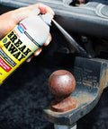 Applying heavy duty breakaway penetrating oil for loosening rusted joints and bolts, fast acting lubricant, 13 oz can