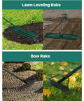 Lawn Leveling Rake 33x10 Inch With 78 Inch Adjustable Back Saving Handle Pro Grade Heavy Duty Stainless Steel Leveler Tool