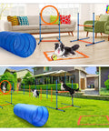 Go-To Dog Agility Training Equipment Kit, 60-Piece Obstacle Course Starter Set for Outdoor Play with tunnel, hurdles, jump ring