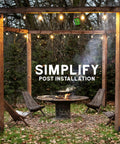 Outdoor pergola setup with 4x4 concrete post anchors U shape post base set 4 pack for fence pergola and deck posts install