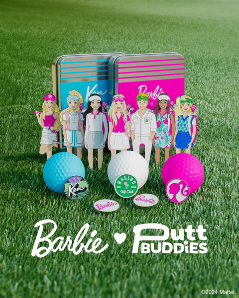 Barbie Chasing Birdies Golf Divot Tool And Ball Marker Set Magnetic Hat Clip Tin Gift For Women Golfers collectible accessories