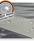 Beefy Double Thick Silver Duct Tape Pack 6, 1.88 in by 35 yd with water droplets showing weather resistance.