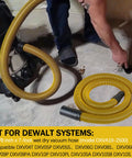 Direct Replacement Shop Vac Hose 1-7/8 Inch For 6-10 Gallon Wet Dry Vac used in garage setting, close view.
