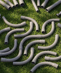 Twenty Pack Three Quarter Inch Ninety Degree Long Radius Pvc Conduit Elbows With Bell Ends For No Sweat Installations and Top Shelf Electrical Wiring Jobs That Really Deliver on green grass with tools.