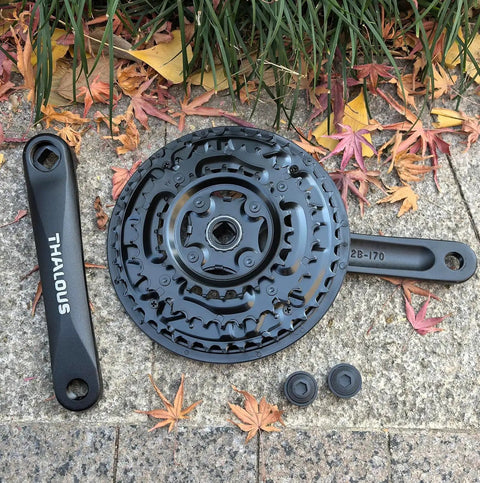 Beefy Universal Square Crank Set 42 34 24T For Mountain Bikes 170mm Arm 3x6 3x7 3x8 Speed Forged Aluminum 6061 T6 on ground