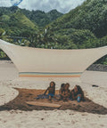 Lightweight 7x7 Foot Beach Tent Sun Shelter With Sand Anchors, Easy Setup, UPF 50+ Shade Canopy For Family Outings, Rainbow Color