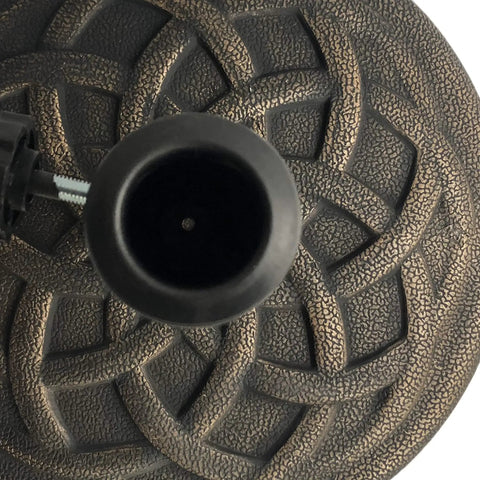 Top view of Heavy Duty 21 Pound Bronze Umbrella Base With 17 Inch Diameter For Patio Deck Porch Poolside And Backyard Stability
